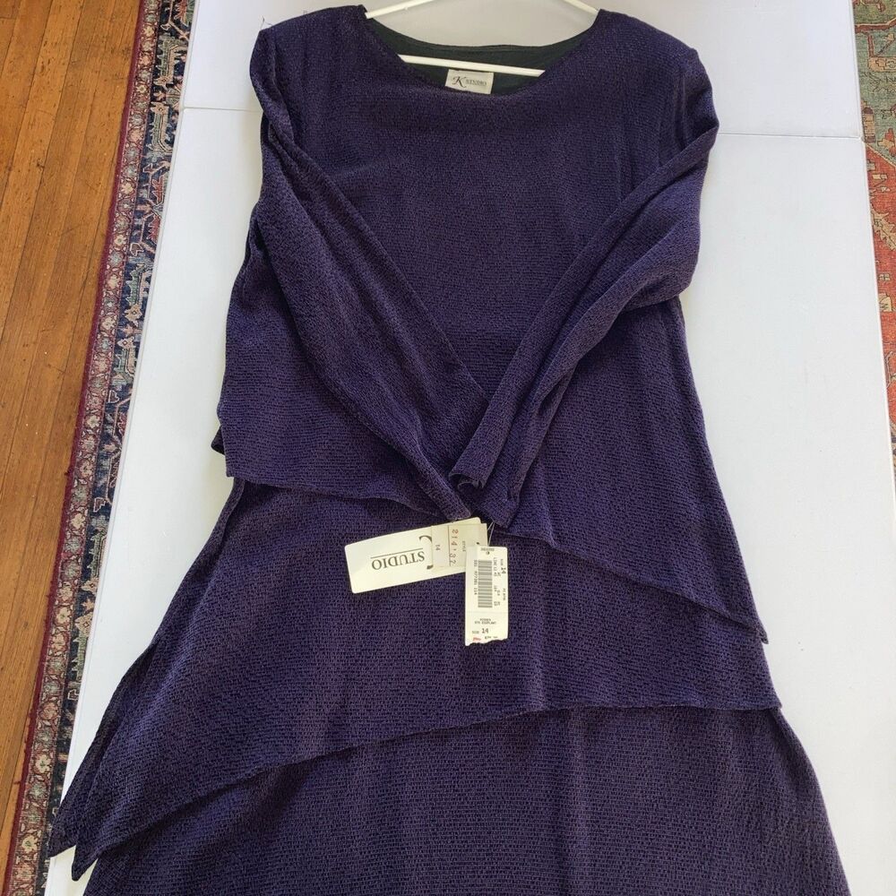 K Studio dress New With Tags Women’s 14 Purple A-Line VTG NWT EXCELLENT COND.